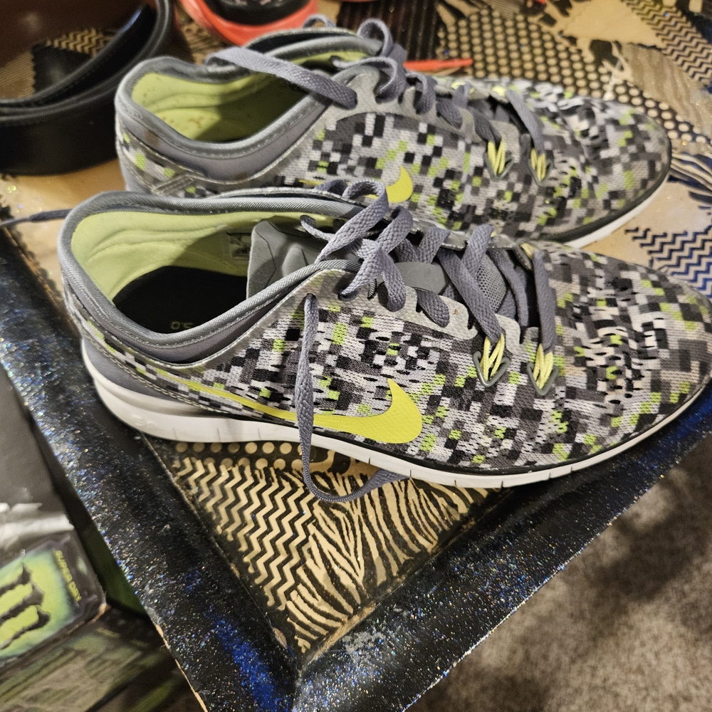 Nike Gray and Lime Athletic Shoes